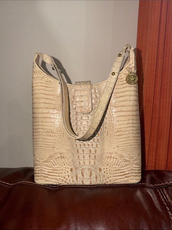 Brahmin Handbags - ‼️Brahmin Croc Embossed Leather Shoulder Bag